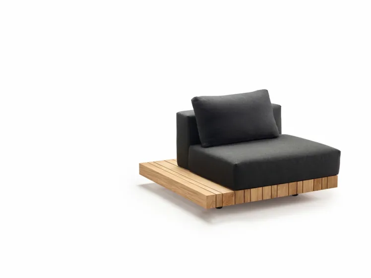 Gartenstuhl SOLPURI �PLATEAU Loungem�bel-Anbaumodul L Tisch�, Teakholz
